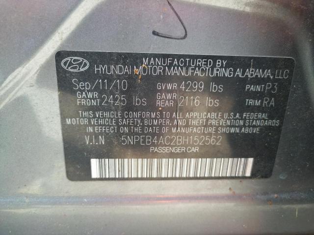 Photo 10 from auction – 2011 HYUNDAI SONATA GLS with VIN 5NPEB4AC2BH152562