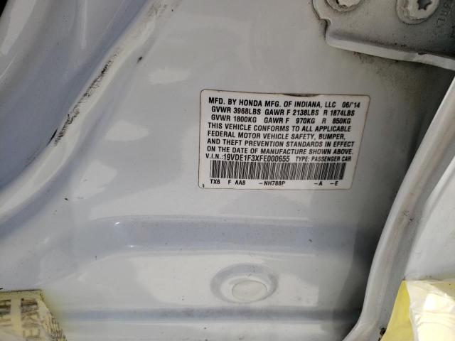 Photo 10 from auction – 2015 ACURA ILX 20 with VIN 19VDE1F3XFE000655