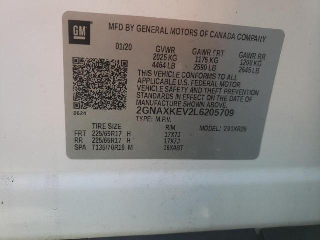 Photo 10 from auction – 2020 CHEVROLET EQUINOX LT with VIN 2GNAXKEV2L6205709