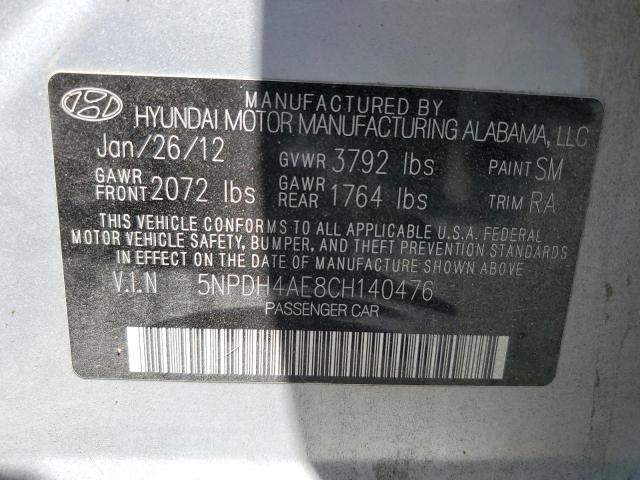 Photo 10 from auction – 2012 HYUNDAI ELANTRA GL with VIN 5NPDH4AE8CH140476