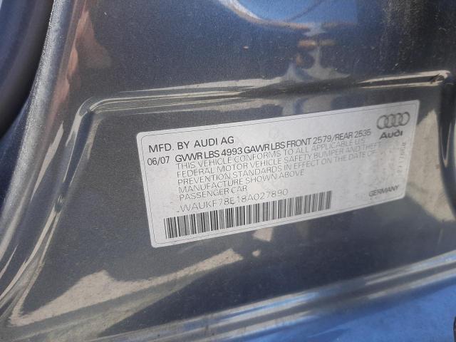 Photo 10 from auction – 2008 AUDI A4 2.0T AV with VIN WAUKF78E18A027890