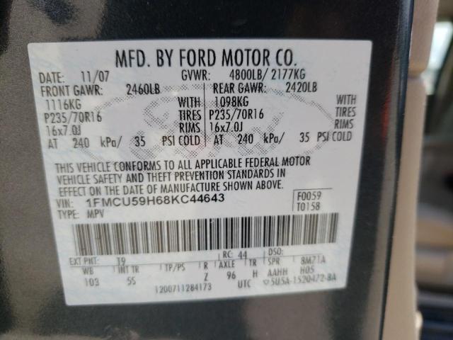 Photo 10 from auction – 2008 FORD ESCAPE HEV with VIN 1FMCU59H68KC44643