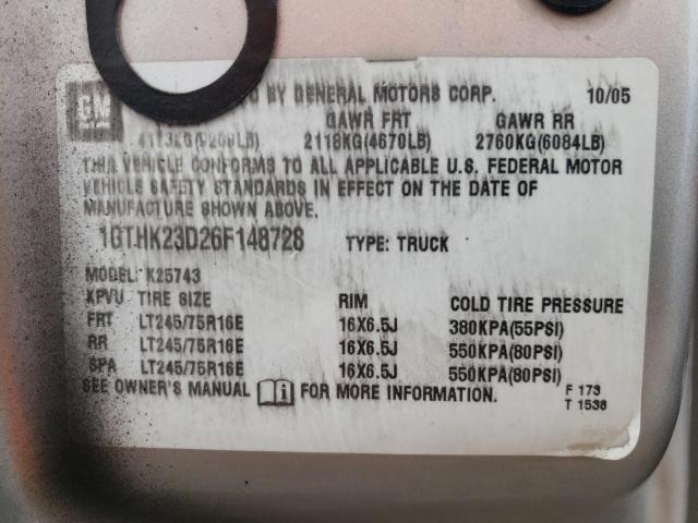Photo 10 from auction – 2006 GMC SIERRA K25 with VIN 1GTHK23D26F148728
