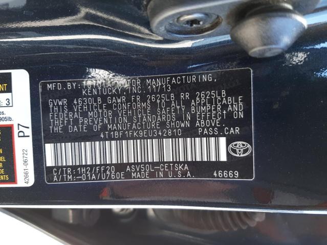 Photo 10 from auction – 2014 TOYOTA CAMRY L with VIN 4T1BF1FK9EU342810