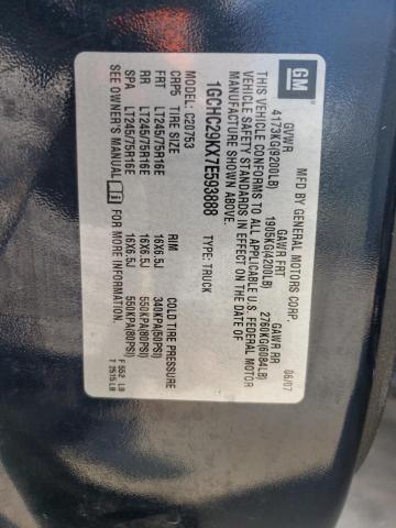 Photo 10 from auction – 2007 CHEVROLET SILVERADO with VIN 1GCHC29KX7E593888