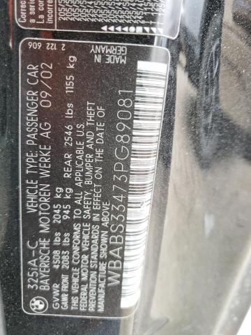 Photo 10 from auction – 2003 BMW 325 CI with VIN WBABS33473PG89081