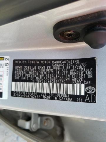 Photo 10 from auction – 2006 TOYOTA COROLLA CE with VIN 2T1BR32EX6C632379