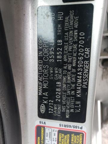 Photo 10 from auction – 2013 KIA RIO LX with VIN KNADM4A39D6207010