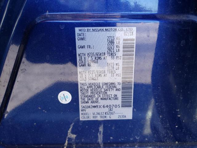 Photo 10 from auction – 2018 NISSAN PATHFINDER with VIN 5N1DR2MM9JC640705