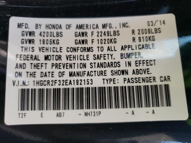 Photo 10 from auction – 2014 HONDA ACCORD LX with VIN 1HGCR2F32EA192153