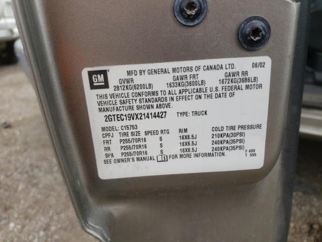 Photo 10 from auction – 2002 GMC NEW SIERRA with VIN 2GTEC19VX21414427