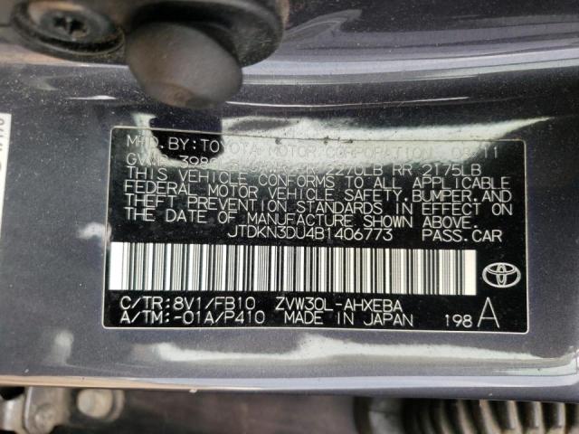 Photo 10 from auction – 2011 TOYOTA PRIUS with VIN JTDKN3DU4B1406773
