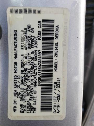 Photo 10 from auction – 2010 TOYOTA COROLLA BA with VIN 1NXBU4EE6AZ331387