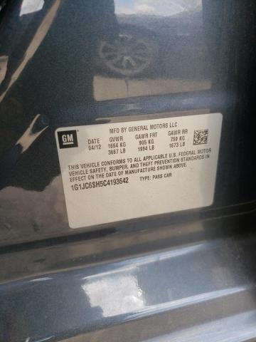 Photo 10 from auction – 2012 CHEVROLET SONIC LT with VIN 1G1JC6SH5C4193642