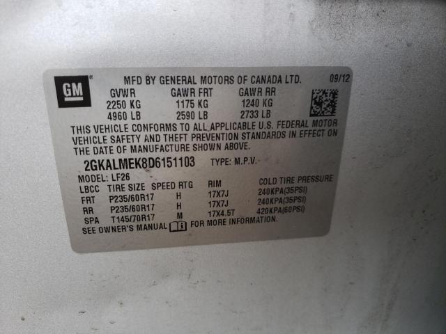 Photo 10 from auction – 2013 GMC TERRAIN SL with VIN 2GKALMEK8D6151103