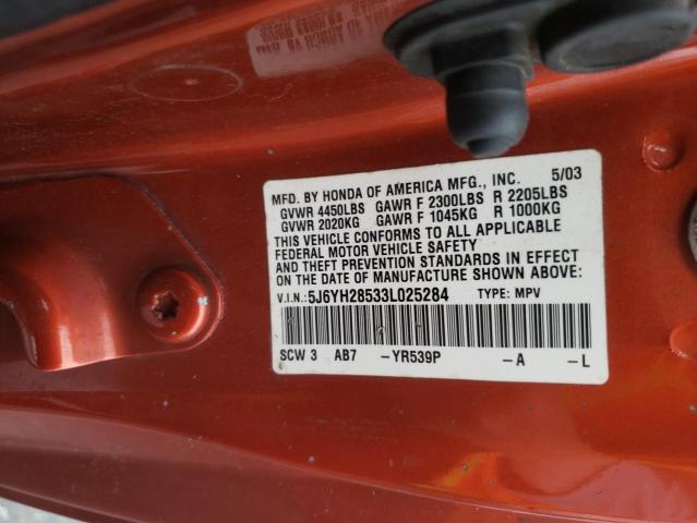 Photo 10 from auction – 2003 HONDA ELEMENT EX with VIN 5J6YH28533L025284