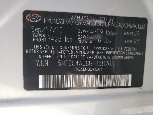 صورة رقم 10 من المزاد - 2011 HYUNDAI SONATA SE مع VIN 5NPEC4AC8BH158265