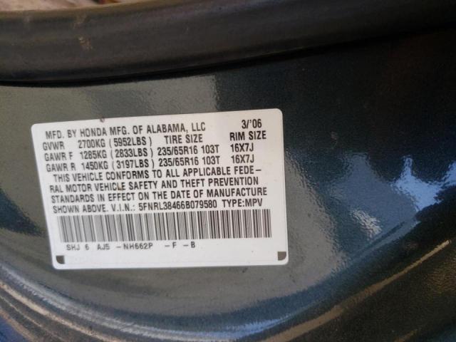 Photo 10 from auction – 2006 HONDA ODYSSEY EX with VIN 5FNRL38466B079580