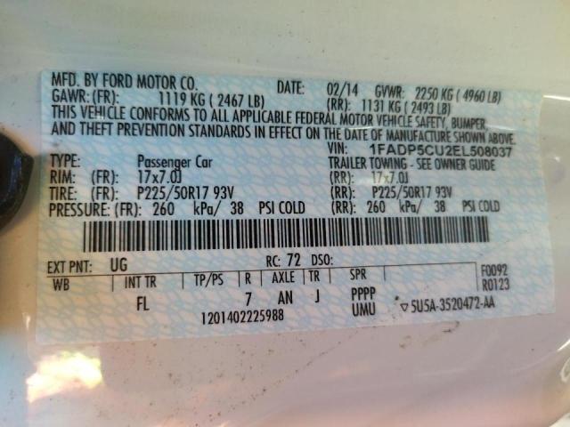 Photo 10 from auction – 2014 FORD C-MAX PREM with VIN 1FADP5CU2EL508037