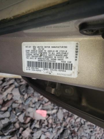 Photo 10 from auction – 2003 TOYOTA COROLLA with VIN 1NXBR32E13Z042002