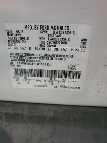 Photo 10 from auction – 2016 FORD EXPLORER S with VIN 1FM5K8GT6GGA04131