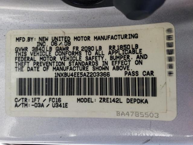 Photo 10 from auction – 2010 TOYOTA COROLLA BA with VIN 1NXBU4EE5AZ203366
