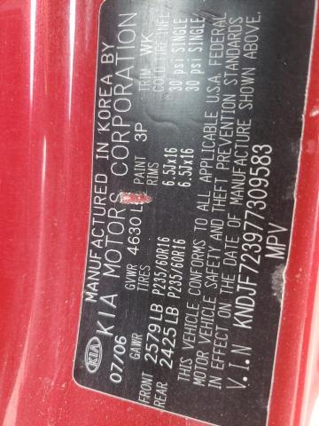 Photo 10 from auction – 2007 KIA SPORTAGE E with VIN KNDJF723977309583