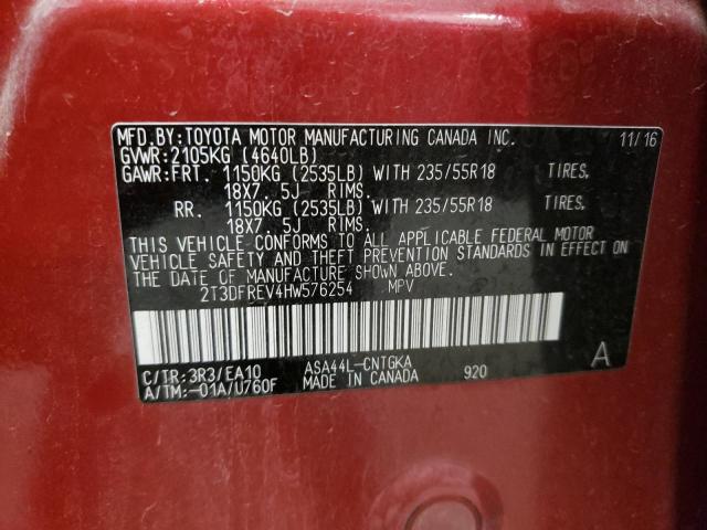 Photo 10 from auction – 2017 TOYOTA RAV4 LIMIT with VIN 2T3DFREV4HW576254