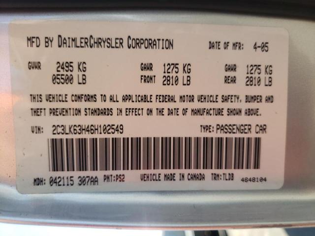 Photo 10 from auction – 2006 CHRYSLER 300C with VIN 2C3LK63H46H102549
