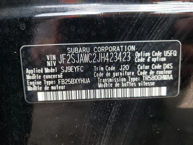 Photo 10 from auction – 2018 SUBARU FORESTER 2 with VIN JF2SJAWC2JH423423