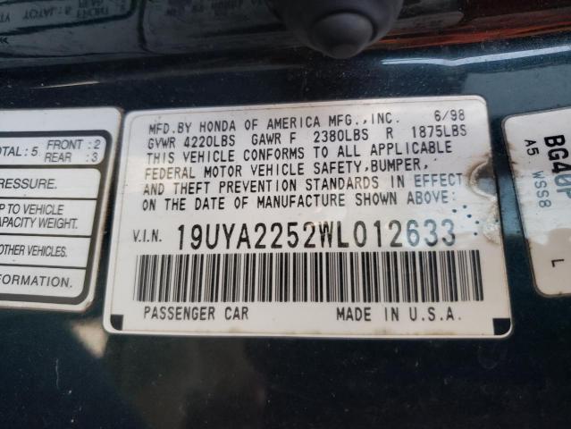 Photo 10 from auction – 1998 ACURA 3.0CL with VIN 19UYA2252WL012633