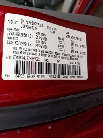 Photo 10 from auction – 2007 DODGE GRAND CARA with VIN 2D4GP44L37R339621
