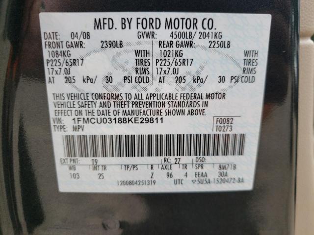 Photo 10 from auction – 2008 FORD ESCAPE XLT with VIN 1FMCU03188KE29811