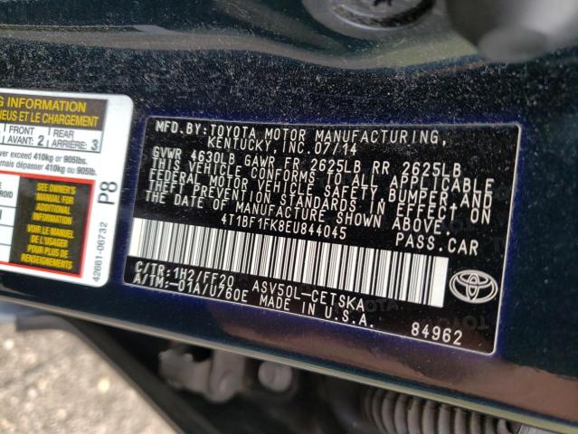 Photo 10 from auction – 2014 TOYOTA CAMRY L with VIN 4T1BF1FK8EU844045