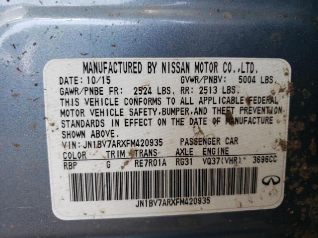 Photo 10 from auction – 2015 INFINITI Q50 BASE with VIN JN1BV7ARXFM420935