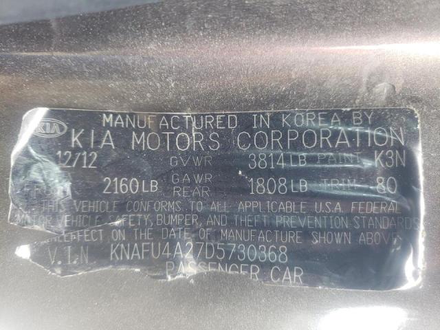 Photo 10 from auction – 2013 KIA FORTE EX with VIN KNAFU4A27D5730368