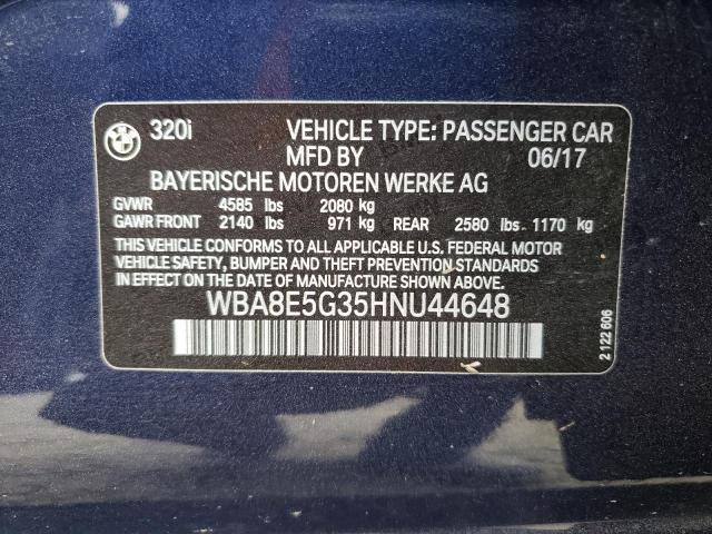 Photo 10 from auction – 2017 BMW 320 XI with VIN WBA8E5G35HNU44648