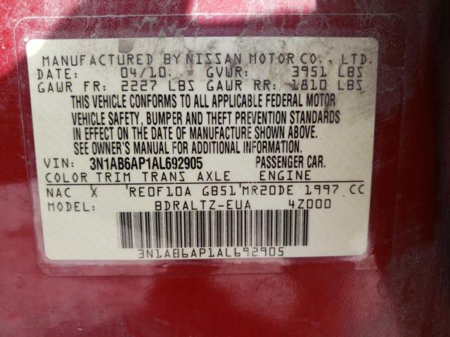 Photo 10 from auction – 2010 NISSAN SENTRA 2.0 with VIN 3N1AB6AP1AL692905