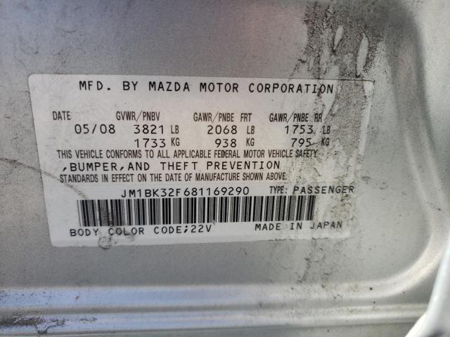 Photo 10 from auction – 2008 MAZDA 3 I with VIN JM1BK32F681169290