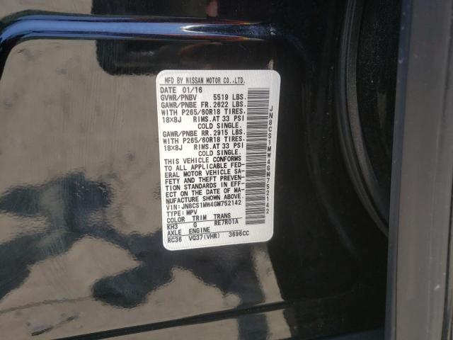 Photo 10 from auction – 2016 INFINITI QX70 with VIN JN8CS1MW4GM752142