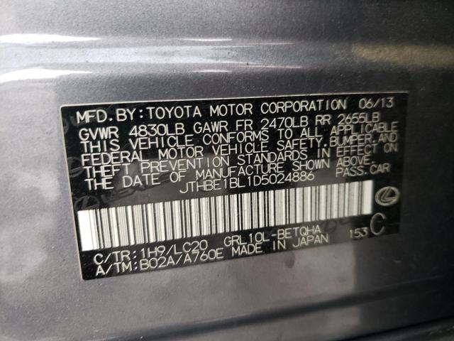 Photo 10 from auction – 2013 LEXUS GS 350 with VIN JTHBE1BL1D5024886