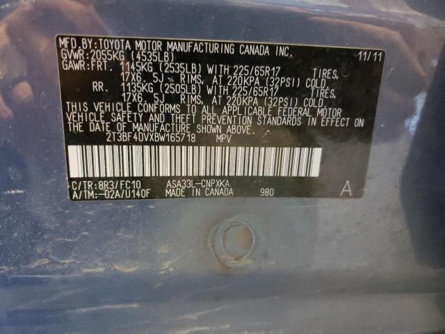 Photo 10 from auction – 2011 TOYOTA RAV4 with VIN 2T3BF4DVXBW165718