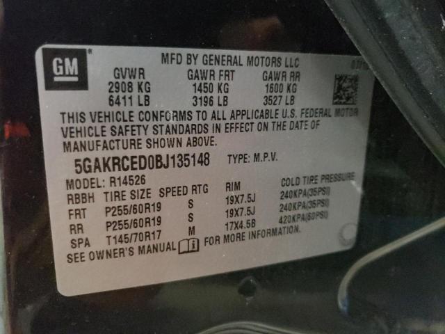 Photo 10 from auction – 2011 BUICK ENCLAVE CX with VIN 5GAKRCED0BJ135148