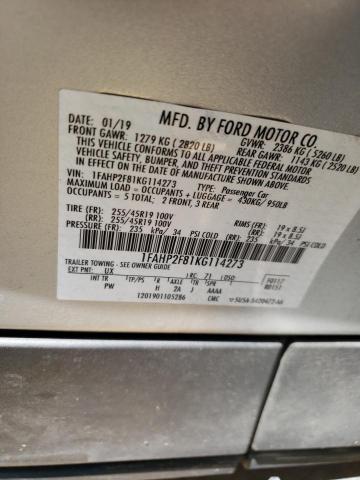 Photo 10 from auction – 2019 FORD TAURUS LIM with VIN 1FAHP2F81KG114273