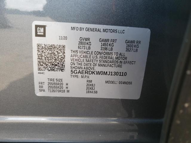 Photo 10 from auction – 2021 BUICK ENCLAVE AV with VIN 5GAERDKW0MJ130110