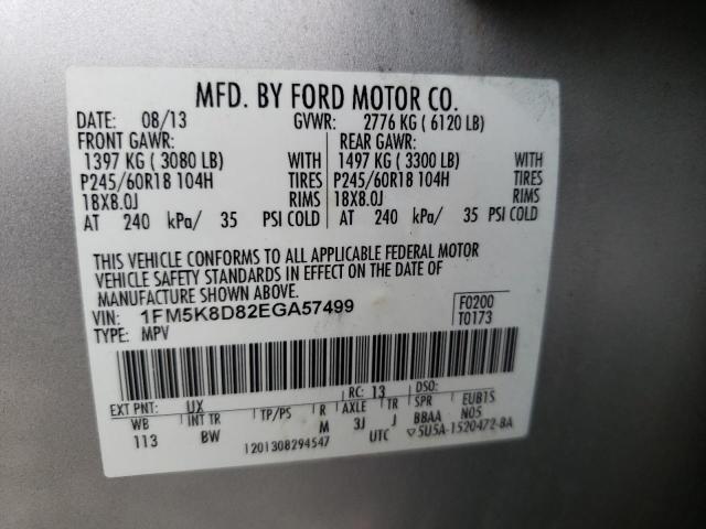 Photo 10 from auction – 2014 FORD EXPLORER X with VIN 1FM5K8D82EGA57499
