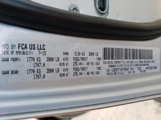 Photo 10 from auction – 2015 RAM 1500 with VIN 1C6RR7FTXFS756947