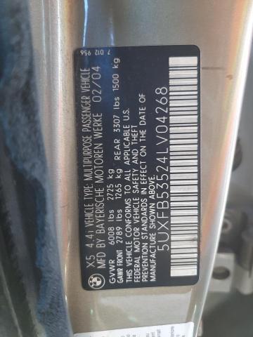 Photo 10 from auction – 2004 BMW X5 4.4I with VIN 5UXFB53524LV04268