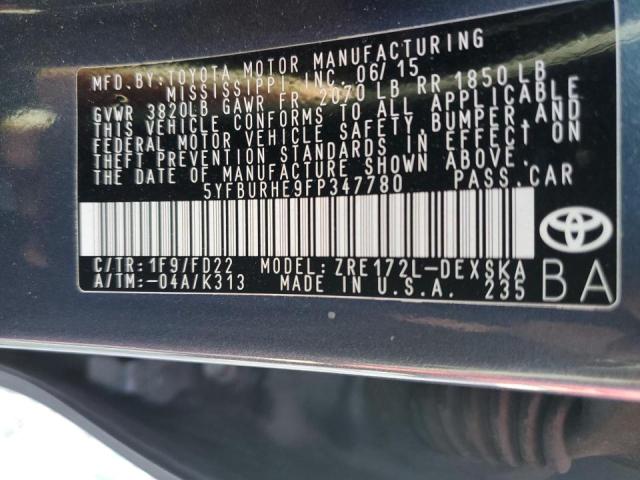 Photo 10 from auction – 2015 TOYOTA COROLLA L with VIN 5YFBURHE9FP347780