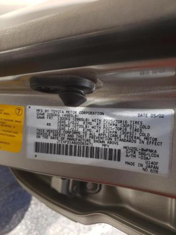 Photo 10 from auction – 2002 TOYOTA HIGHLANDER with VIN JTEHF21A820083471